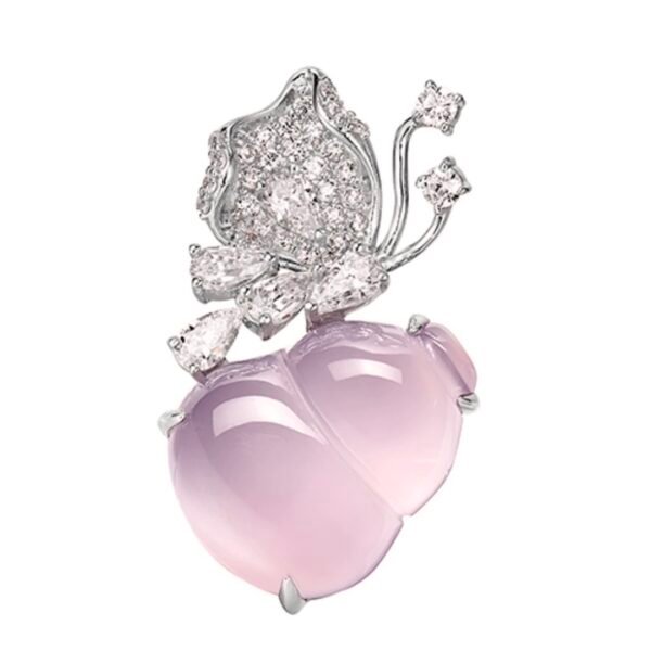 High-end custom Pink Chalcedony Gourd necklace 925 silver .JW01 - Image 4