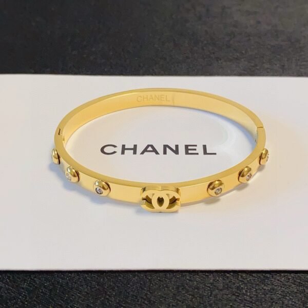 Six Shining Diamond with cc logo stainless steel material gold plated .JW01 - Image 5