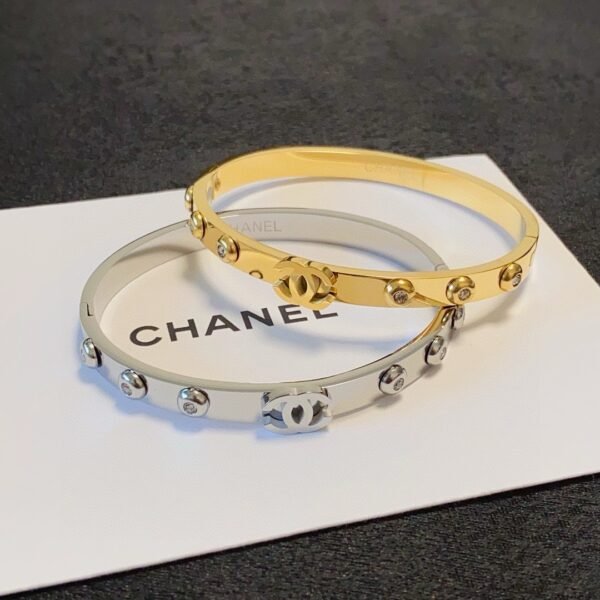 Six Shining Diamond with cc logo stainless steel material gold plated .JW01 - Image 6