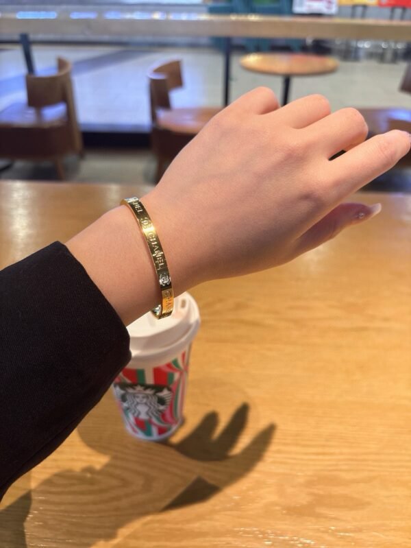 Engraved Letter Bracelet high-end stainless steel material Silver/Gold/Rose gold .JW01 - Image 3