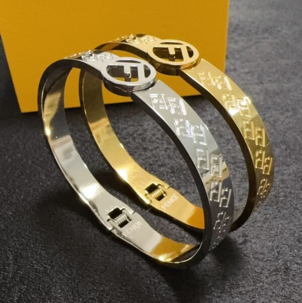 Stainless steel hollow F letter gold and silver Bracelet .JW01 - Image 3
