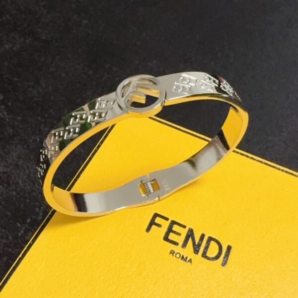 Stainless steel hollow F letter gold and silver Bracelet .JW01 - Image 5
