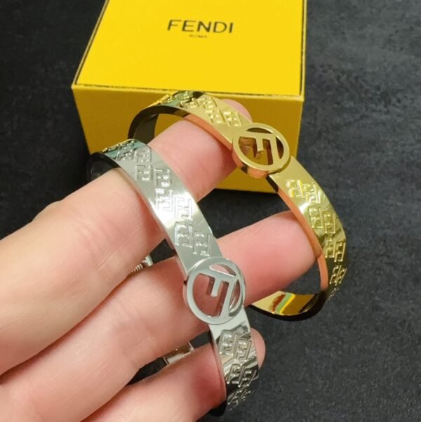 Stainless steel hollow F letter gold and silver Bracelet .JW01 - Image 8