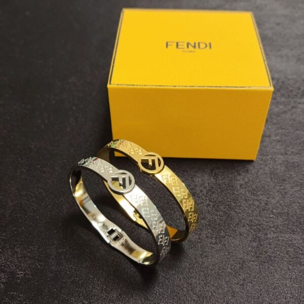 Stainless steel hollow F letter gold and silver Bracelet .JW01 - Image 9
