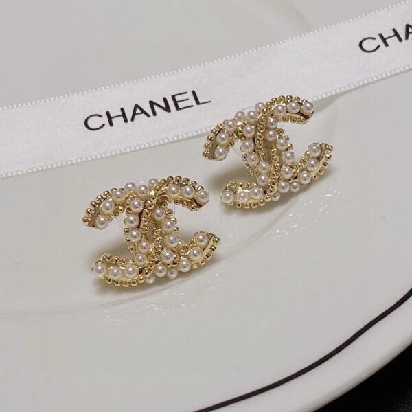 Latest Pearl golden CC earrings .JW01 - Image 3
