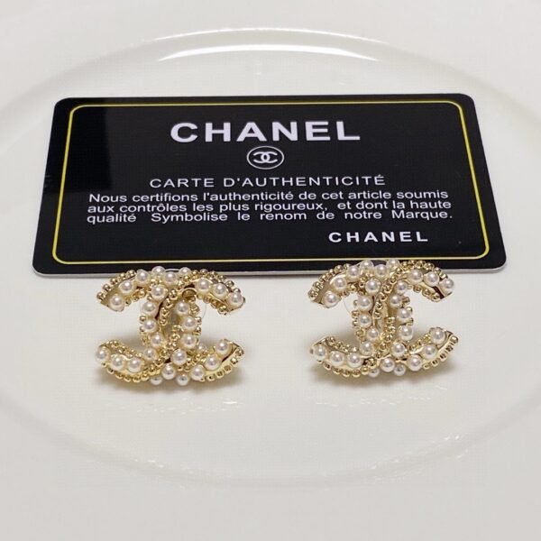 Latest Pearl golden CC earrings .JW01 - Image 2