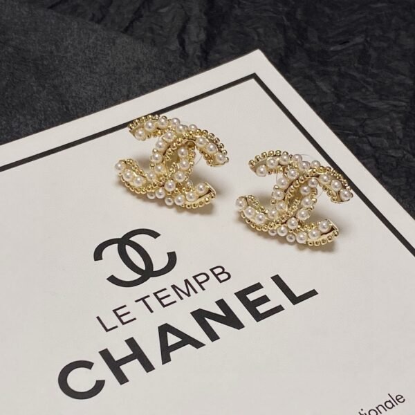 Latest Pearl golden CC earrings .JW01 - Image 5