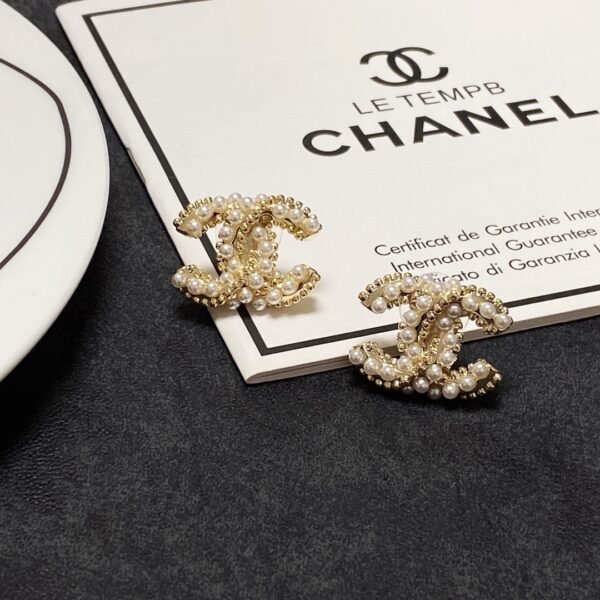 Latest Pearl golden CC earrings .JW01 - Image 6