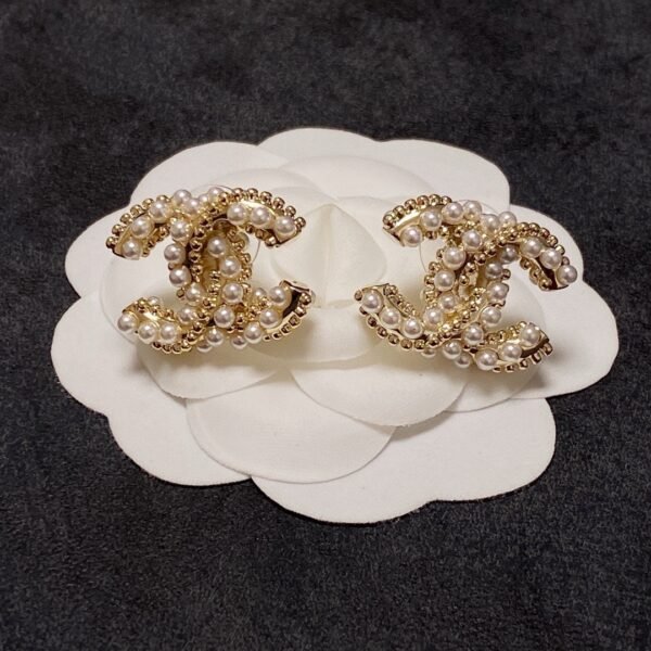 Latest Pearl golden CC earrings .JW01 - Image 7