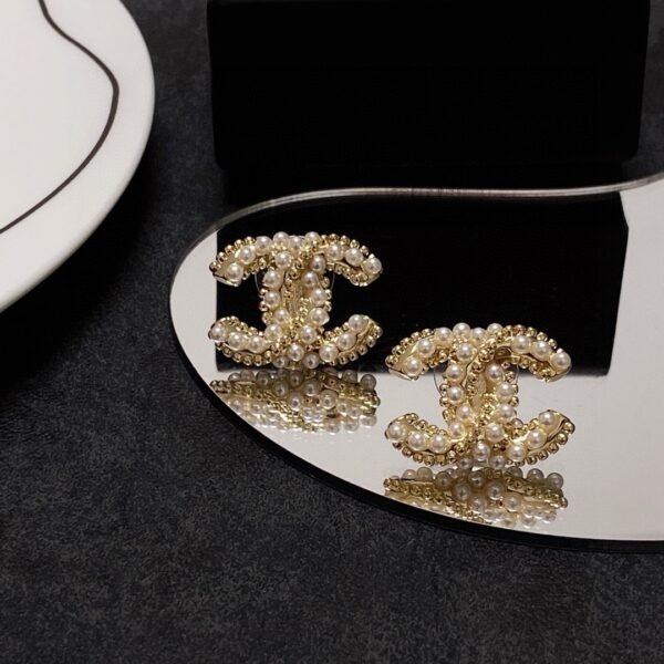 Latest Pearl golden CC earrings .JW01 - Image 8