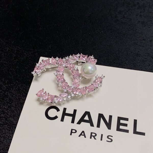 Pink diamond and freshwater pearl Brooch .JW01 - Image 2