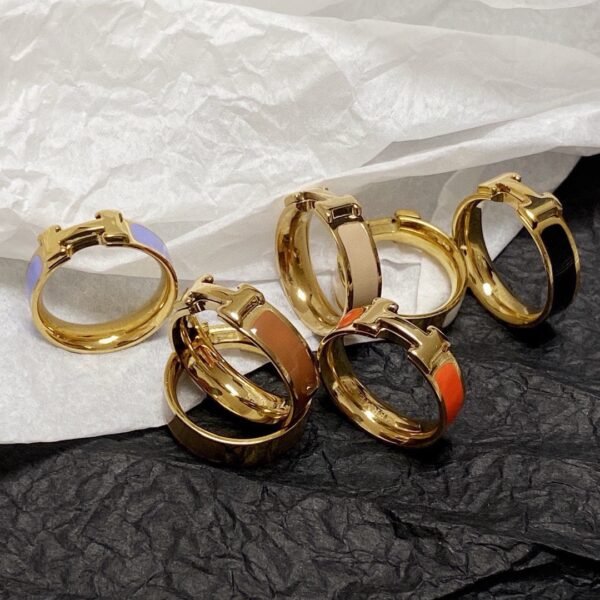 18K gold-plated with color, fine steel Ring .JW01 - Image 6