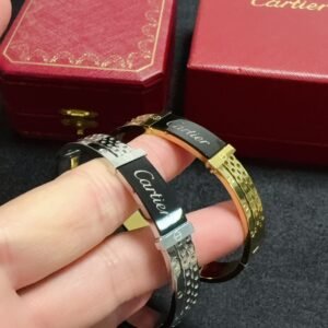 Logo engraved Gold plated Golden / Silver Bracelet .JW01