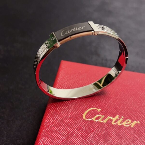 Logo engraved Gold plated Golden / Silver Bracelet .JW01 - Image 5
