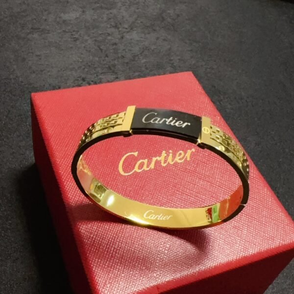 Logo engraved Gold plated Golden / Silver Bracelet .JW01 - Image 6