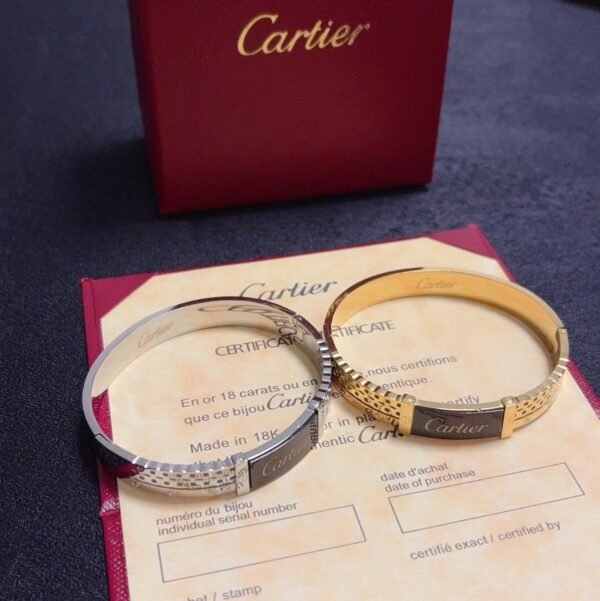 Logo engraved Gold plated Golden / Silver Bracelet .JW01 - Image 7