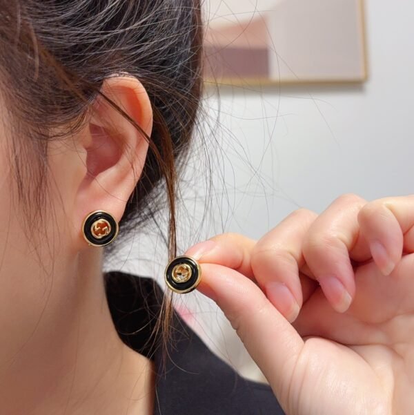 GG logo small stud earrings Brass material ion plating .JW01 - Image 3