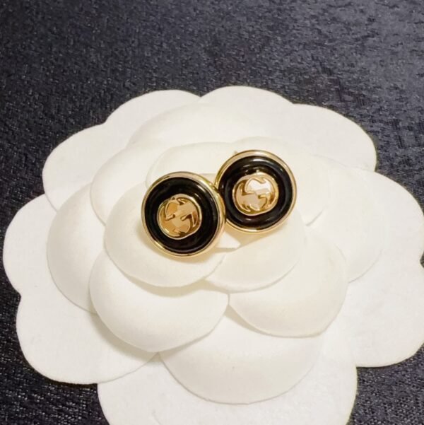 GG logo small stud earrings Brass material ion plating .JW01 - Image 4