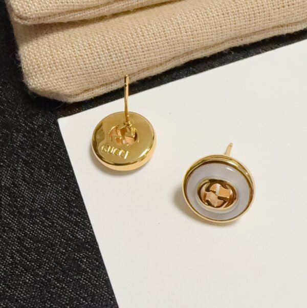 GG logo small stud earrings Brass material ion plating .JW01 - Image 5