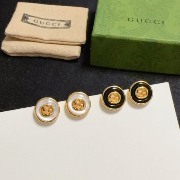 GG logo small stud earrings Brass material ion plating .JW01 - Image 8