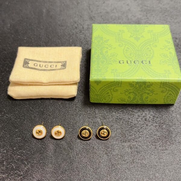GG logo small stud earrings Brass material ion plating .JW01 - Image 9