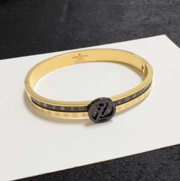 Dual color brand logo engraved Gold / Silver Bracelet .JW01 - Image 4