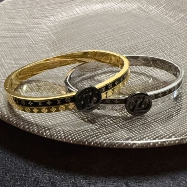 Dual color brand logo engraved Gold / Silver Bracelet .JW01 - Image 7