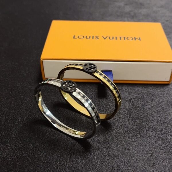 Dual color brand logo engraved Gold / Silver Bracelet .JW01 - Image 9