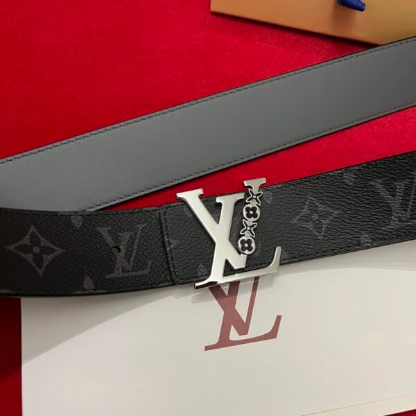 40mm Silver buckle Custom-made canvas fabric other side is imported original calfskin Belt. - Image 7