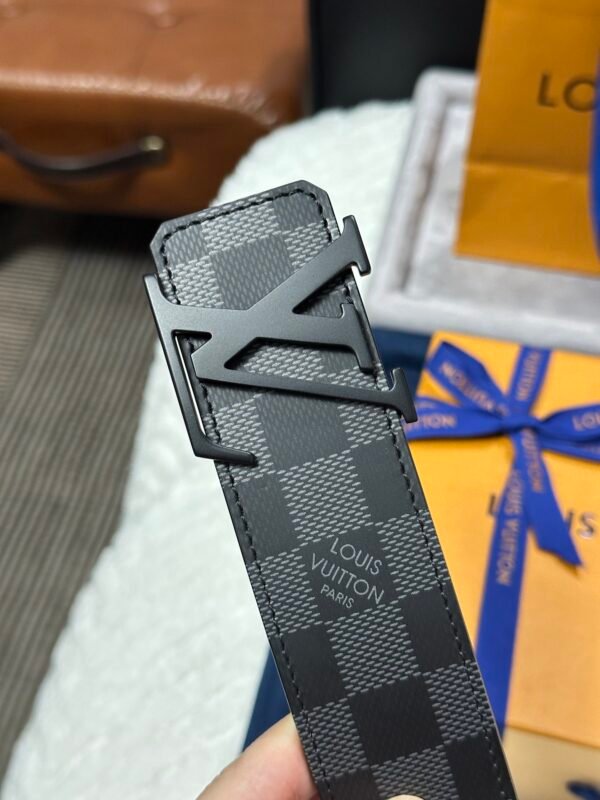 4cm Double-sided silk-screen checkerboard Black buckle belt. - Image 4