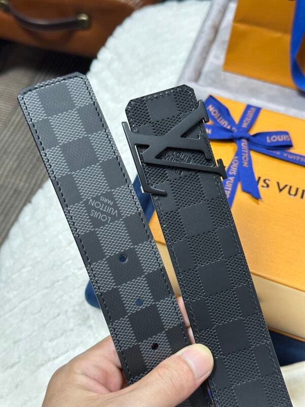 4cm Double-sided silk-screen checkerboard Black buckle belt. - Image 6