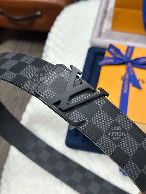 4cm Double-sided silk-screen checkerboard Black buckle belt. - Image 9