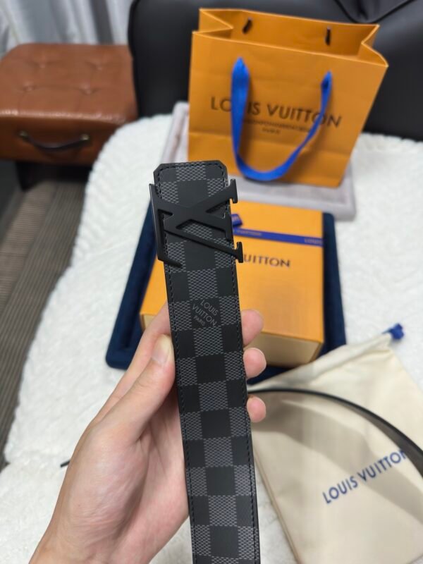 4cm Double-sided silk-screen checkerboard Black buckle belt. - Image 10