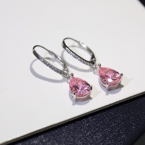 Water drop Diamond Earrings super thin face no logo sterling silver 925. JW01 - Image 5
