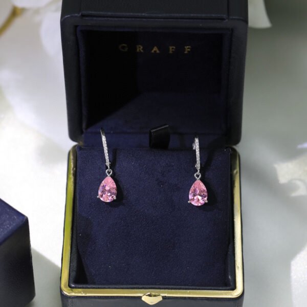 Water drop Diamond Earrings super thin face no logo sterling silver 925. JW01 - Image 6