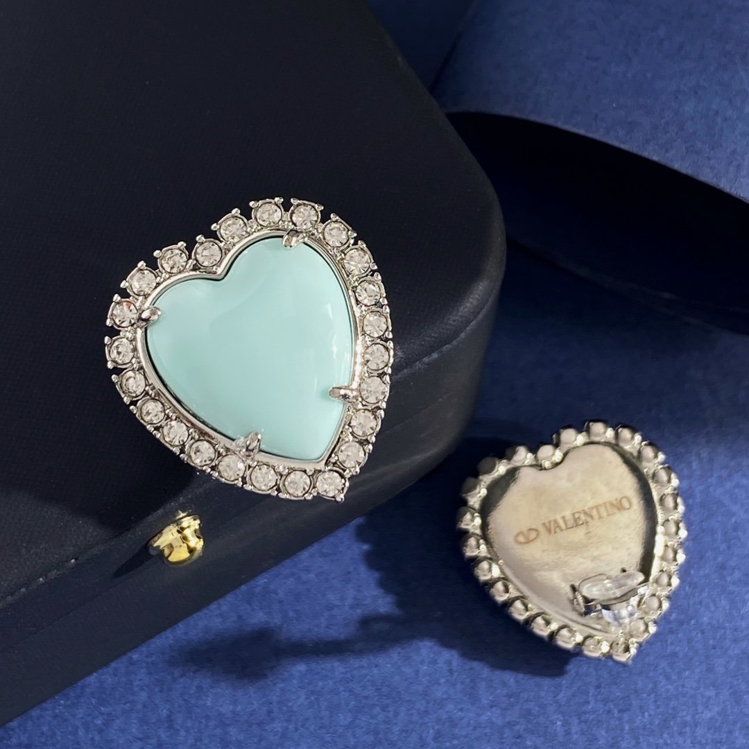 American light luxury Diamond Heart-shaped enamel Earrings.JW01 - Image 6