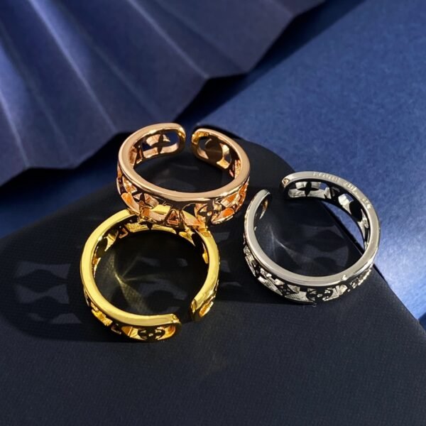 Classic Diamond Flower clover old pattern C shaped Ring. JW01 - Image 2