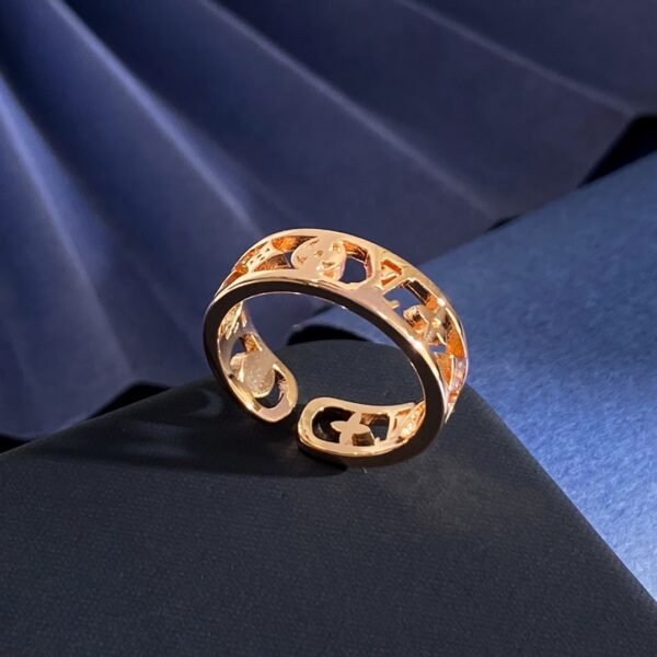 Classic Diamond Flower clover old pattern C shaped Ring. JW01 - Image 3