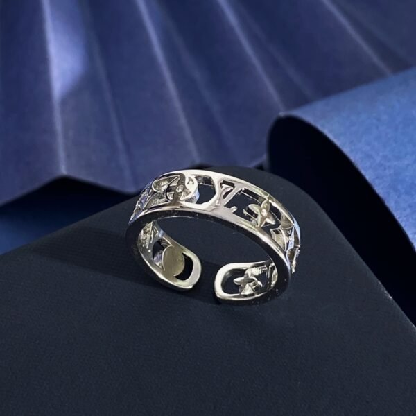 Classic Diamond Flower clover old pattern C shaped Ring. JW01 - Image 5