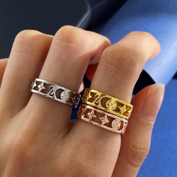 Classic Diamond Flower clover old pattern C shaped Ring. JW01 - Image 7