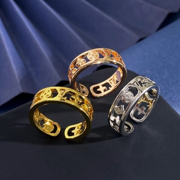 Classic Diamond Flower clover old pattern C shaped Ring. JW01 - Image 9