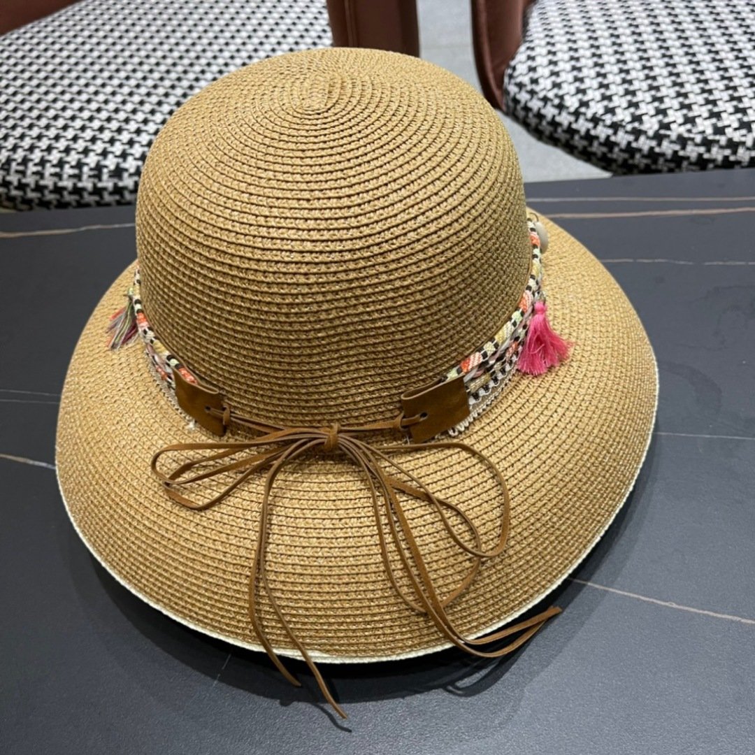 New premium quality Beach style sunshade straw hat . - Image 3