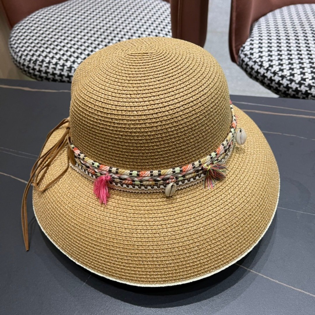 New premium quality Beach style sunshade straw hat . - Image 4