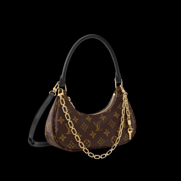 Catchy PM 100% genuine leather with removable gold-toned chain and key-shaped charm armpit bag . - Image 3