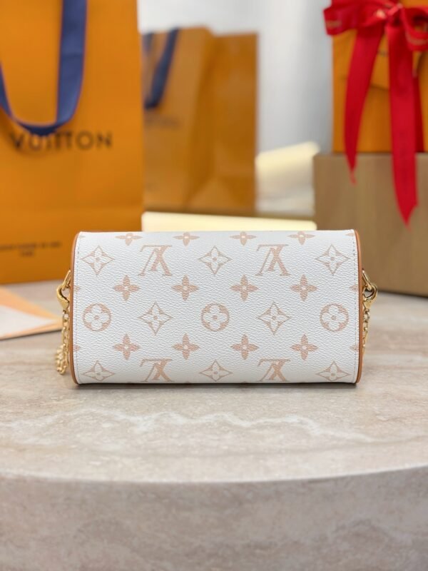 White Flower Series  Pochette Camille in Monogram Dune with Genuine cowhide leather . - Image 2