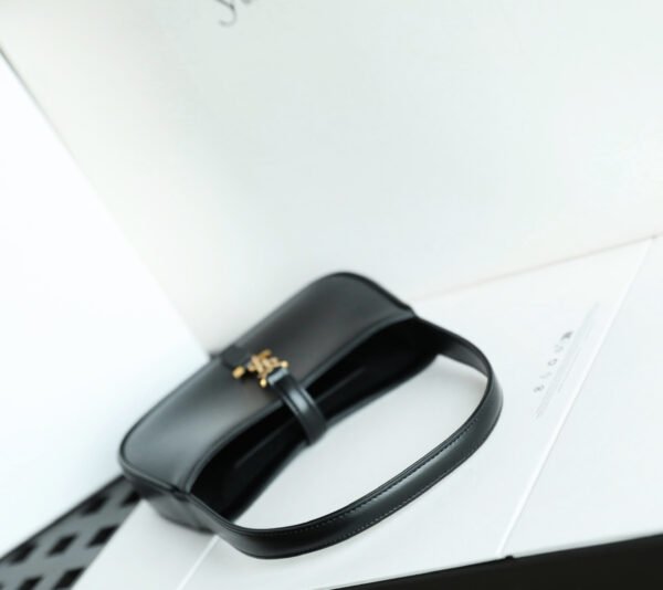 Genuine SMOOTH LEATHER "LE 5 À 7" MINI Suede lining Light bronze brass hardware - Image 6