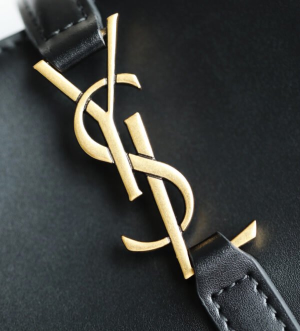 Genuine SMOOTH LEATHER "LE 5 À 7" MINI Suede lining Light bronze brass hardware - Image 8