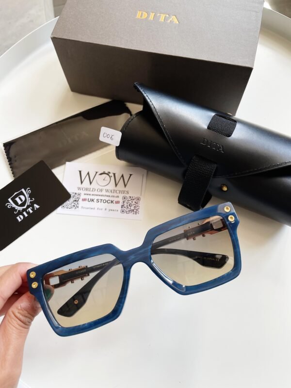 New Vintage Blue Sunglasses Imported Acetate Frame UV400 Polarized Lens High Quality with Antireflection coating.