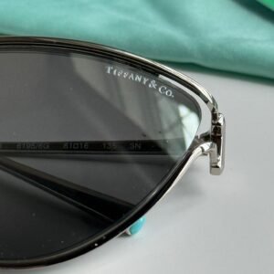 Alternative view of Sunglasses in Silver coloured Metal with Light Grey Silver Mirror cat-eye shaped lenses.