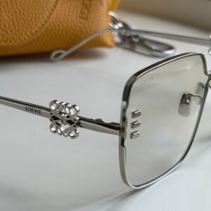 Alternative view of High-quality metal rimmed Silver frame, simple yet sophisticated rectangular glasses for women.